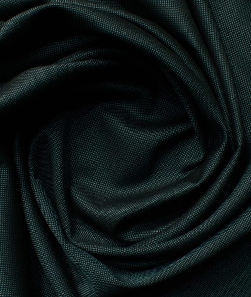 Ferrino Mizzoni Men's Terry Rayon Structured 3.75 Meter Unstitched Suiting Fabric (Pine Green)