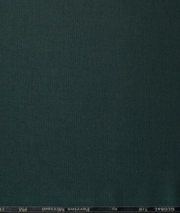 Ferrino Mizzoni Men's Terry Rayon Structured 3.75 Meter Unstitched Suiting Fabric (Pine Green)