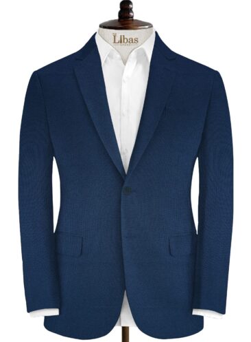 Ferrino Mizzoni Men's Terry Rayon Structured 3.75 Meter Unstitched Suiting Fabric (Royal Blue)