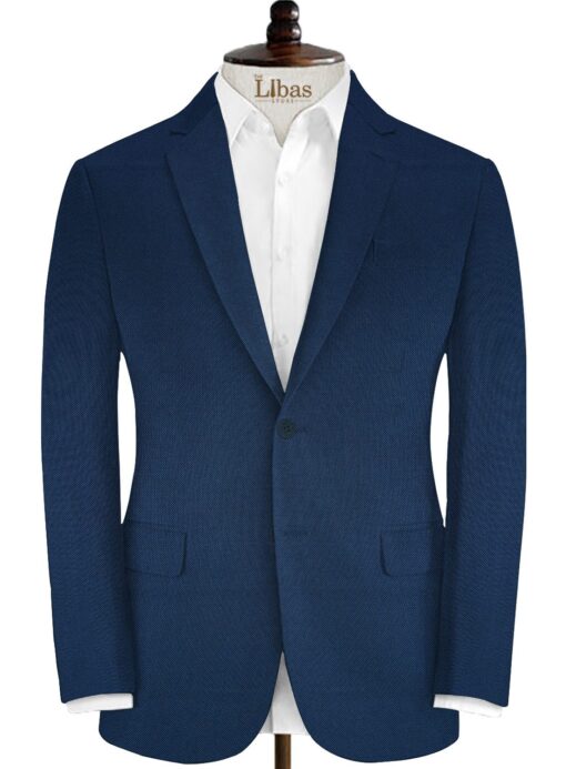 Ferrino Mizzoni Men's Terry Rayon Structured 3.75 Meter Unstitched Suiting Fabric (Royal Blue)