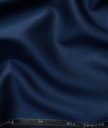 Ferrino Mizzoni Men's Terry Rayon Structured 3.75 Meter Unstitched Suiting Fabric (Royal Blue)