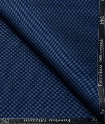 Ferrino Mizzoni Men's Terry Rayon Structured 3.75 Meter Unstitched Suiting Fabric (Royal Blue)