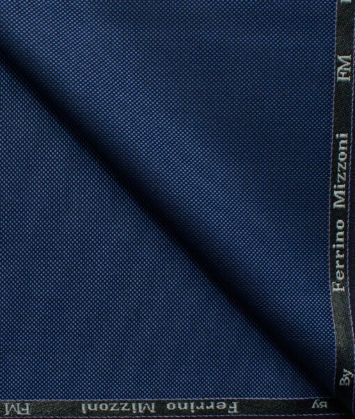 Ferrino Mizzoni Men's Terry Rayon Structured 3.75 Meter Unstitched Suiting Fabric (Royal Blue)