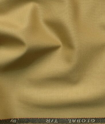 Ferrino Mizzoni Men's Terry Rayon Solids 3.75 Meter Unstitched Suiting Fabric (Granola Beige)