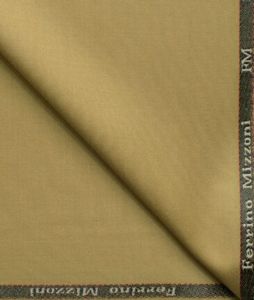 Ferrino Mizzoni Men's Terry Rayon Solids 3.75 Meter Unstitched Suiting Fabric (Granola Beige)