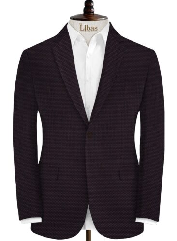 Godstra Men's Terry Rayon Striped 3.75 Meter Unstitched Suiting Fabric (Dark Wine)