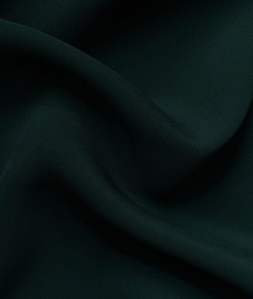 Italian Channel Men's Terry Rayon Solids 3.75 Meter Unstitched Flowy Japanese Stretchable Suiting Fabric (Dark Pine Green)