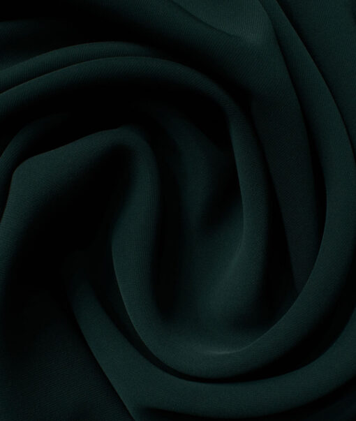 Italian Channel Men's Terry Rayon Solids 3.75 Meter Unstitched Flowy Japanese Stretchable Suiting Fabric (Dark Pine Green)