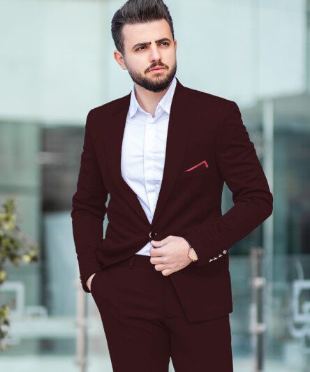 Italian Channel Men's Terry Rayon Solids 3.75 Meter Unstitched Flowy Japanese Stretchable Suiting Fabric (Dark WIne)