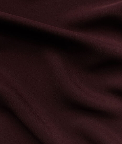 Italian Channel Men's Terry Rayon Solids 3.75 Meter Unstitched Flowy Japanese Stretchable Suiting Fabric (Dark WIne)