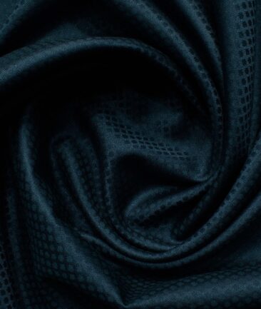 Italian Channel Men's Terry Rayon Structured 3.75 Meter Unstitched Suiting Fabric (Peacock Blue)