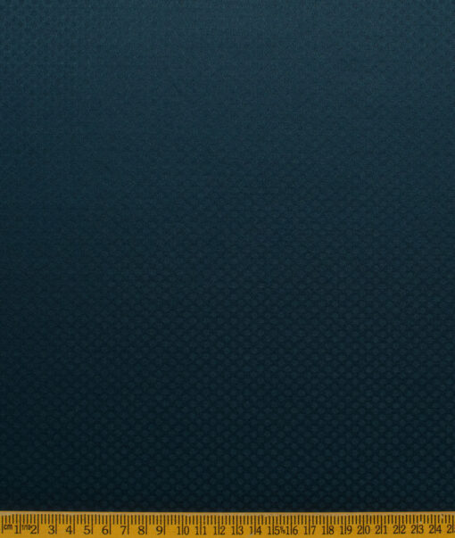 Italian Channel Men's Terry Rayon Structured 3.75 Meter Unstitched Suiting Fabric (Peacock Blue)
