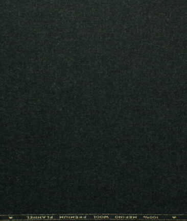 OCM Men's 100% Merino Wool Checks 2 Meter Thick Unstitched Tweed Jacketing & Blazer Fabric (Dark Grey)