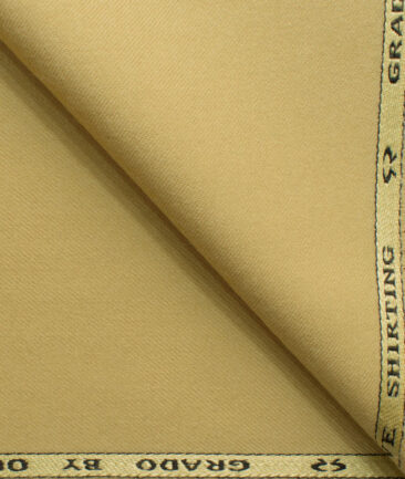 Ocm Men's Acrylic Wool Solids 2.25 Meter Unstitched Shirting Fabric (Sand Beige)