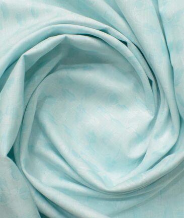 Raymond Men's Pure Cotton Self Design 2.25 Meter Unstitched Shirting Fabric (Mint Green)