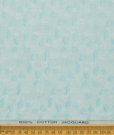 Raymond Men's Pure Cotton Self Design 2.25 Meter Unstitched Shirting Fabric (Mint Green)