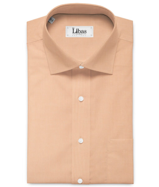 Raymond Men's Giza Cotton Structured 2.25 Meter Unstitched Shirting Fabric (Light Orange)