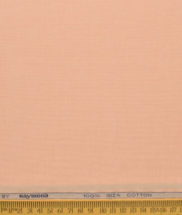 Raymond Men's Giza Cotton Structured 2.25 Meter Unstitched Shirting Fabric (Light Orange)