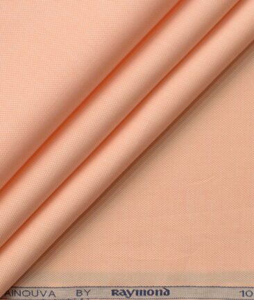 Raymond Men's Giza Cotton Structured 2.25 Meter Unstitched Shirting Fabric (Light Orange)