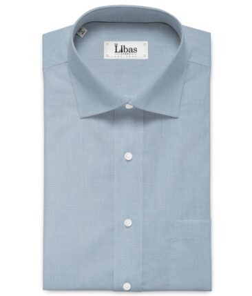 Raymond Men's Premium Cotton Solids 2.25 Meter Unstitched Shirting Fabric (Sky Blue)