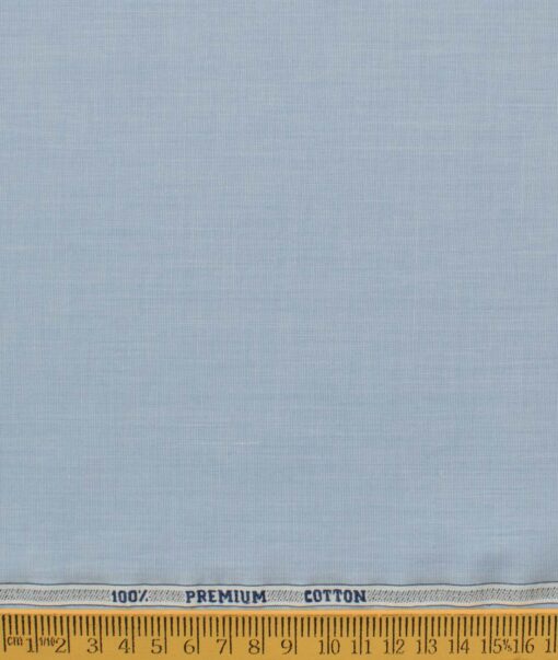 Raymond Men's Premium Cotton Solids 2.25 Meter Unstitched Shirting Fabric (Sky Blue)