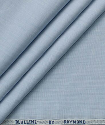 Raymond Men's Premium Cotton Solids 2.25 Meter Unstitched Shirting Fabric (Sky Blue)