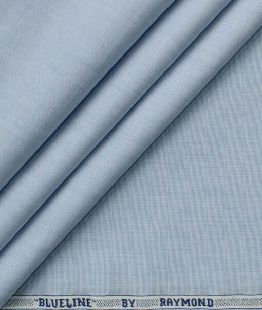 Raymond Men's Premium Cotton Solids 2.25 Meter Unstitched Shirting Fabric (Sky Blue)