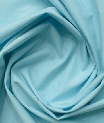 Raymond Men's Giza Cotton Solids 2.25 Meter Unstitched Shirting Fabric (Teal Blue)