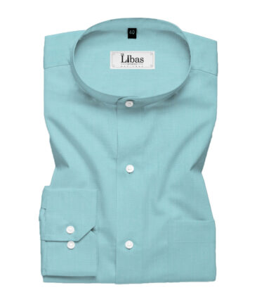 Raymond Men's Giza Cotton Solids 2.25 Meter Unstitched Shirting Fabric (Teal Blue)