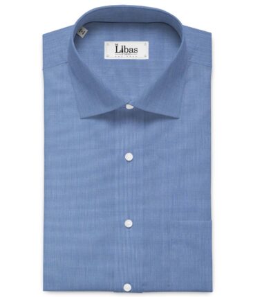 Raymond Men's Premium Cotton Solids 2.25 Meter Unstitched Shirting Fabric (Indigo Blue)