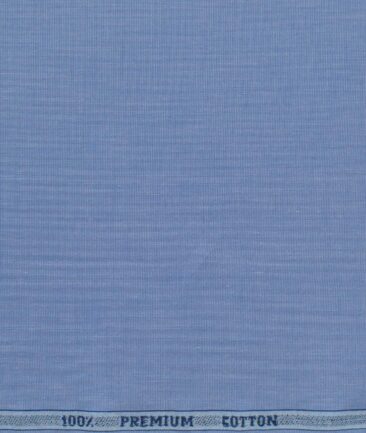 Raymond Men's Premium Cotton Solids 2.25 Meter Unstitched Shirting Fabric (Indigo Blue)