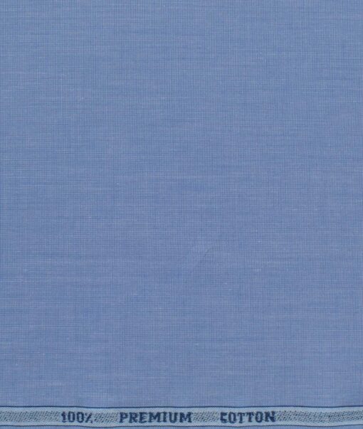 Raymond Men's Premium Cotton Solids 2.25 Meter Unstitched Shirting Fabric (Indigo Blue)