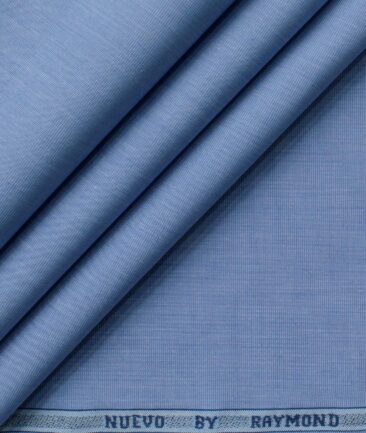 Raymond Men's Premium Cotton Solids 2.25 Meter Unstitched Shirting Fabric (Indigo Blue)