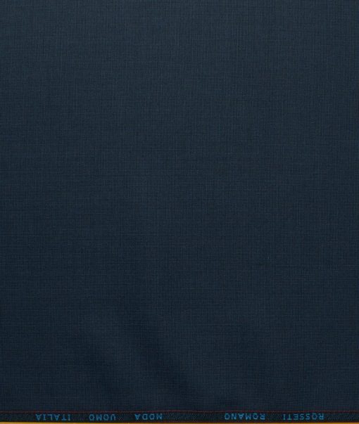 Rosseti Romano Men's Terry Rayon Structured 3.75 Meter Unstitched Suiting Fabric (Dark Blue)