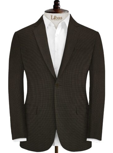 Rosseti Romano Men's Terry Rayon Structured 3.75 Meter Unstitched Suiting Fabric (Dark Brown)