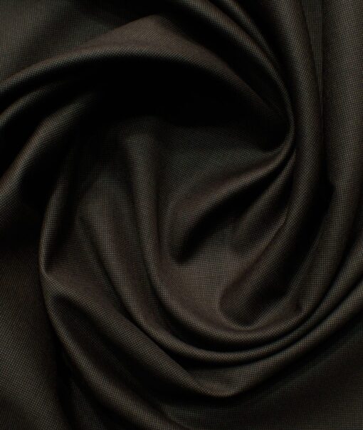 Rosseti Romano Men's Terry Rayon Structured 3.75 Meter Unstitched Suiting Fabric (Dark Brown)