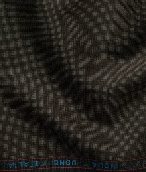 Rosseti Romano Men's Terry Rayon Structured 3.75 Meter Unstitched Suiting Fabric (Dark Brown)