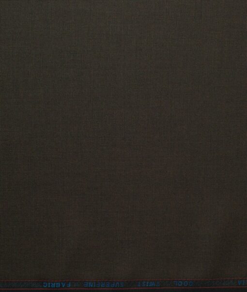 Rosseti Romano Men's Terry Rayon Structured 3.75 Meter Unstitched Suiting Fabric (Dark Brown)