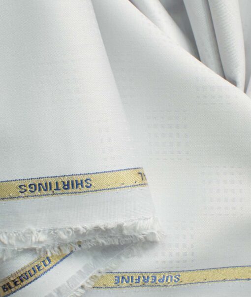 Siyaram's Men's Bamboo Self Design 2.25 Meter Unstitched Shirting Fabric (Light Grey)