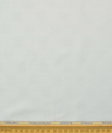 Siyaram's Men's Bamboo Self Design 2.25 Meter Unstitched Shirting Fabric (Light Grey)