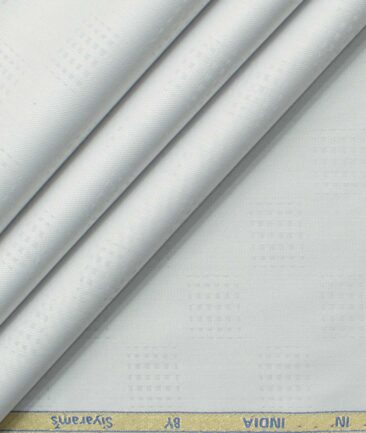Siyaram's Men's Bamboo Self Design 2.25 Meter Unstitched Shirting Fabric (Light Grey)