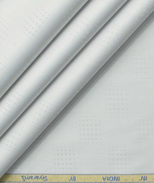 Siyaram's Men's Bamboo Self Design 2.25 Meter Unstitched Shirting Fabric (Light Grey)