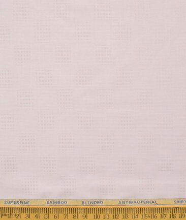 Siyaram's Men's Bamboo Self Design 2.25 Meter Unstitched Shirting Fabric (Pink)