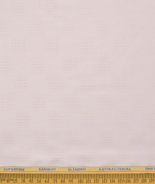 Siyaram's Men's Bamboo Self Design 2.25 Meter Unstitched Shirting Fabric (Pink)