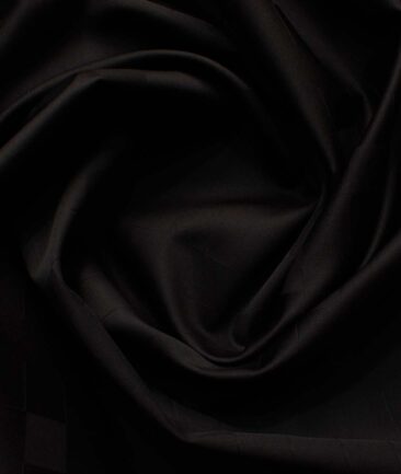 Soktas Men's Egyptian Cotton Self Design 2.25 Meter Unstitched Shirting Fabric (Black)