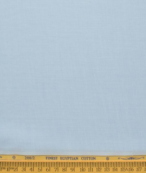 Soktas Men's 200/2 Egyptian Cotton Solids 2.25 Meter Unstitched Shirting Fabric (Sky Blue)