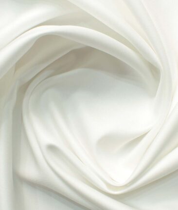Soktas Men's 200/2 Egyptian Cotton Solids 2.25 Meter Unstitched Shirting Fabric (White)