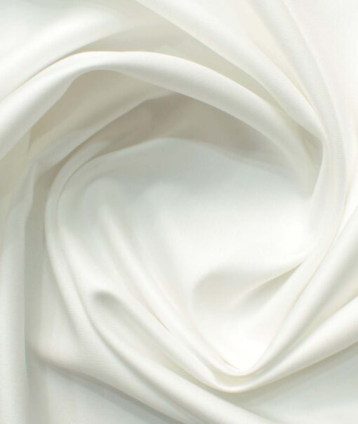 Soktas Men's 200/2 Egyptian Cotton Solids 2.25 Meter Unstitched Shirting Fabric (White)