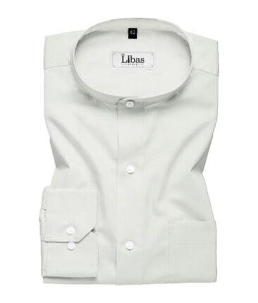 Soktas Men's 200/2 Egyptian Cotton Solids 2.25 Meter Unstitched Shirting Fabric (White)