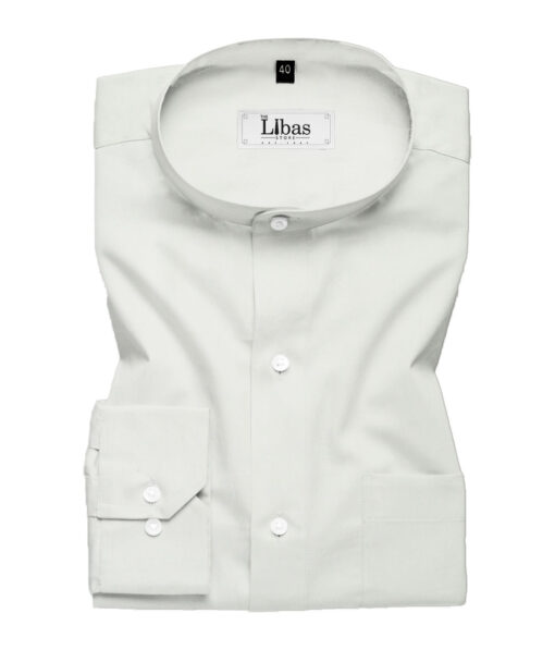 Soktas Men's 200/2 Egyptian Cotton Solids 2.25 Meter Unstitched Shirting Fabric (White)